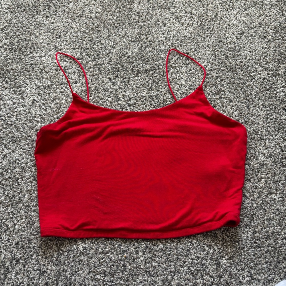 Garage Red Fitted Camisole Crop Top